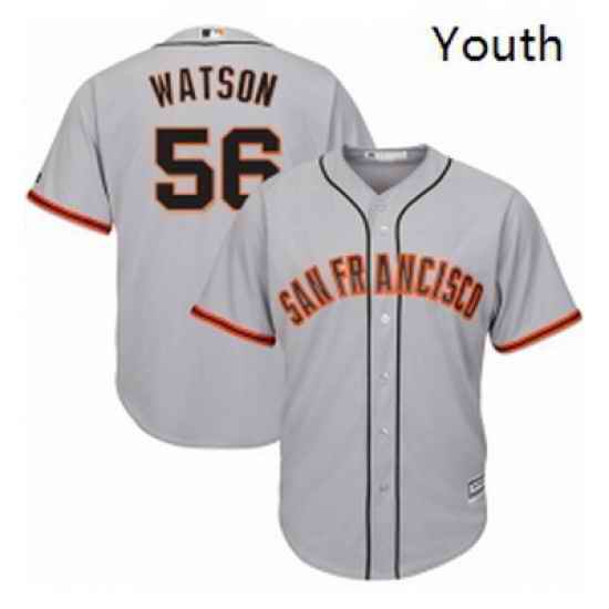 Youth Majestic San Francisco Giants 56 Tony Watson Authentic Grey Road Cool Base MLB Jersey
